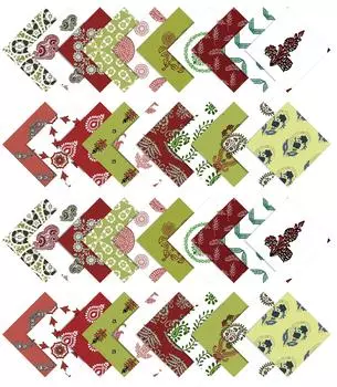 Предварительно вырезанная 5-дюймовая хлопчатобумажная ткань с принтом, квадраты для квилтинга, очаровательный набор, сделай сам, лоскутное шитье, ремесло- 5x5inches зелёный