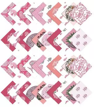 Предварительно вырезанная 5-дюймовая хлопчатобумажная ткань с принтом, квадраты для квилтинга, очаровательный набор, сделай сам, лоскутное шитье, ремесло- 5x5inches розовый