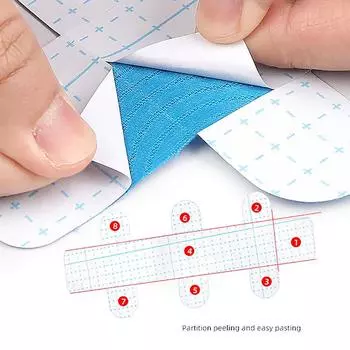 Предварительно вырезанный защитный пластырь для пятки и голени, защитный пластырь для мышц голени, фиксирующий ремешок, внутримышечный эффект синий