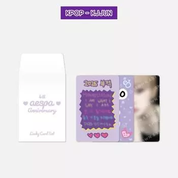 [ПРЕДЗАКАЗ] НАБОР КАРТОЧЕК СЧАСТЛИВОСТИ К 4-Й ГОДОВЩИНЕ aespa GISELLE