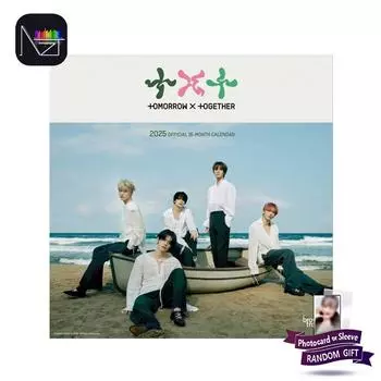 [ПРЕДЗАКАЗ] Официальный ежемесячный квадратный настенный календарь Tomorrow X Together на 2025 год, 12 х 24 дюйма, без пластика (Стены) 1PCS