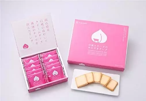 Префектура Окаяма Только префектура Окаяма Setouchi Kotobuki Premium Sweets Белый персик и сыр Okayama Langue de chat Изготовлено из белых персиков из