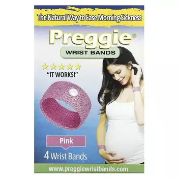 Preggie, браслеты, розовые, 4 браслета