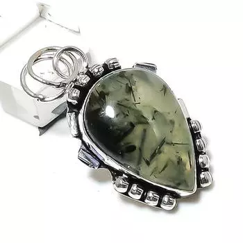 Prehnite Gemstone Handmade 925 Sterling Silver Gift Jewelry Pendant 1.85 D2e33