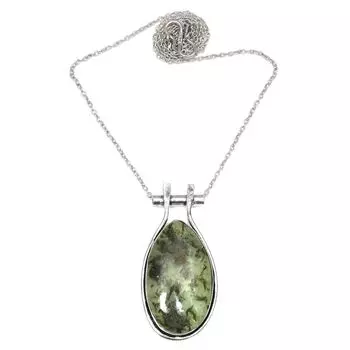 Prehnite Pendant Gifted Silver Gemstone Lot Plated Necklace Natural Multi