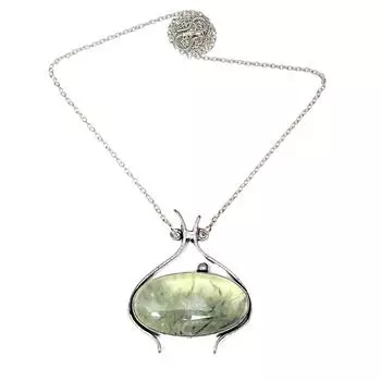 Prehnite Pendant Gifted Silver Gemstone Lot Plated Necklace Natural Multi