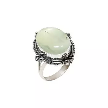 Prehnite - South Africa 925 Sterling Silver Ring V4573, Green Ring, Oval Ring, Valentin s Day Gift, Gift For Her, Birthday Gift, Handmade Jewelry, Sil