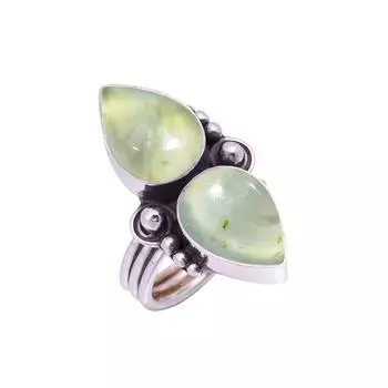 Prehnite - South Africa Gemstone 925 Sterling Silver Ring V9395, Green Ring, Pear Ring, Valentin s Day Gift, Gift For Her, Birthday Gift, Handmade Jew