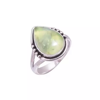 Prehnite - South Africa Gemstone 925 Sterling Silver Ring V9515, Green Ring, Pear Ring, Valentin s Day Gift, Gift For Her, Birthday Gift, Handmade Jew