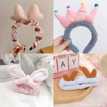 Прекрасная для мытья лица, нескользящая эластичная плюшевая повязка на голову, заколка для волос, повязка на голову, повязка для волос