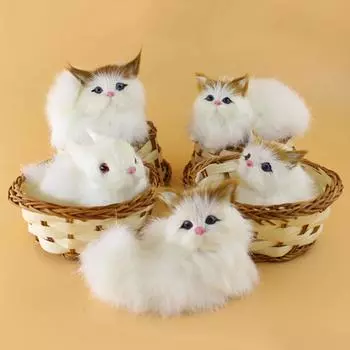 Прекрасная имитация животного, кукла, плюшевая мини-корзина, кошка, кролик, собака, детская рождественская игрушка, подарок на Рождество и день рождения