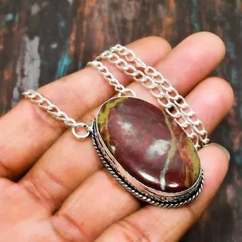 Прекрасная кровь дракона, ювелирное ожерелье ручной работы из стерлингового серебра 925 пробы с драгоценными камнями 18 Inches жёлтый