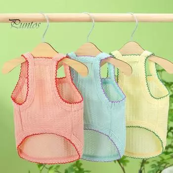 Прекрасная квадратная шея Тонкое мастерство Собачья блузка Цветочная вышивка Домашнее животное Щенок Собака Камзол Одежда Повседневная одежда L зелёный