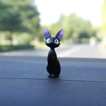 Прекрасная мультяшная фигурка черного кота, украшение, модель, декор для стола, поделки своими руками, миниатюры для сада, дома, офиса, подарок L