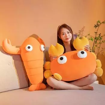 Прекрасная офисная подушка для сна, пушистая кукла с креветками, плюшевое украшение, подушка, детская мягкая кукла, игрушка 40cm