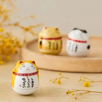 Прекрасная ручная работа, керамическая кружка в виде кошки на удачу, украшение для рабочего стола в стиле фэн-шуй, статуэтка кошки на удачу, аксессуары для украшения комнаты