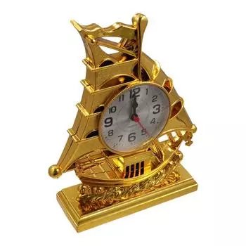 Прекрасная скульптура парусника Классический настольный будильник Ретро-будильник парусника Офис