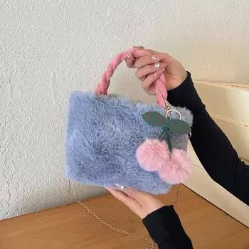 Прекрасная сумка из бархата для девочки из шерсти и вишни, новая коллекция осень-зима, универсальная сумка через плечо на одно плечо