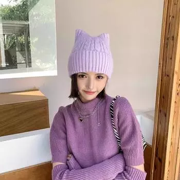 Прекрасная теплая зимняя повседневная шапка, модный дизайн, шапка-бини, женская уличная зимняя кепка ярких цветов чёрный