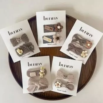 Прекрасная заколка для волос для маленьких девочек, милая заколка для волос с бантом принцессы, мультяшная заколка для волос для малышей, осенне-зимние детские головные уборы