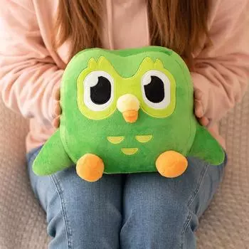 Прекрасная зеленая плюшевая игрушка Duolingo Сова Duo Plushie of Duo The Owl мультфильм аниме кукла-сова мягкая мягкая игрушка детский подарок на день рождения