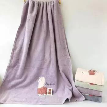 Прекрасное банное полотенце с вышивкой из альпаки, нежное, удобное, впитывающее, универсальное, многоразовое, для домашнего хозяйства, для взрослых, для умывания лица, стильный, шикарный 140x70cm фиолетовый