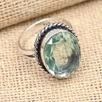 Прекрасное кольцо из стерлингового серебра 925 пробы с драгоценным камнем аква-апатит, ювелирные изделия ручной работы 4 зелёный