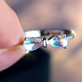 Прекрасное серебряное кольцо с бантом для женщин и девочек в подарок на день рождения дочери 6 белый