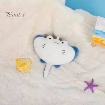 Прекрасные Дьявольские Лучи Рыба Плюшевый Подвеска Мультфильм Морское Животное Кукла Плюшевые Орнамент Мягкие Мягкие Кошелек Подвески Брелок Подвеска Девушка Игрушки Подарки синий