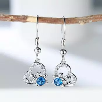 Прекрасные серьги-подвески с изображением черепахи для женщин, вечерние серьги для банкета в качестве ювелирного подарка для лучших друзей морской синий