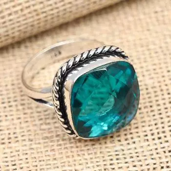 Прекрасные ювелирные изделия из стерлингового серебра 925 пробы с драгоценным камнем индиколитом и турмалином ручной работы 4 зелёный