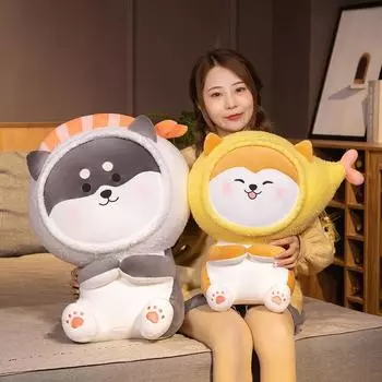 Прекрасные животные Шиба-ину и хаски плюшевые игрушки супер милые куклы мягкая подушка хороший подарок на день рождения для детей 25cm серый