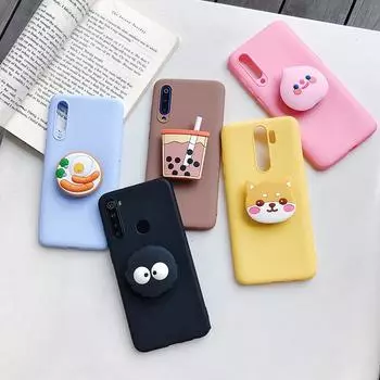 Прекрасный 3D мультяшный чехол-кронштейн для телефона для iPhone Samsung Huawei Xiaomi Redmi Симпатичная складная подставка Мягкий силиконовый чехол-подставка iPhone 6/6S фиолетовый
