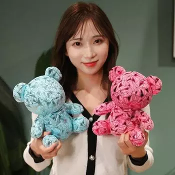 Прекрасный блестящий медведь кролик плюшевые игрушки высокого качества мягкие мягкие куклы милая сумка брелок кулон игрушки для девочек красивый подарок