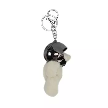 Прекрасный брелок-подвеска в виде медведя в шлеме для сумки, милый брелок, стильное украшение для сумки, полиэстеровый материал, подходит для рюкзака, сумки и ключей BK