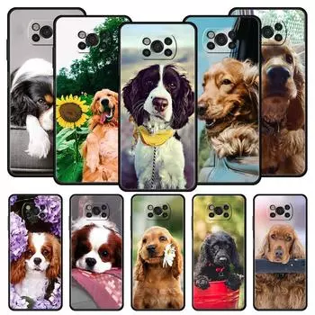 Прекрасный чехол для телефона с собакой кокер-спаниеля для Xiaomi Poco X6 X5 Pro X4 X3 NFC F5 Pro F4 F3 GT M5 M4 Pro 5G M3 C51 C50 C55 Poco X6