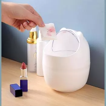 Прекрасный держатель для мусора Отличный практичный разделенный дизайн Компактный мини-настольный мусорный бак белый