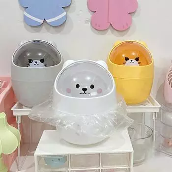 Прекрасный держатель для мусора Отличный практичный разделенный дизайн Компактный мини-настольный мусорный бак белый