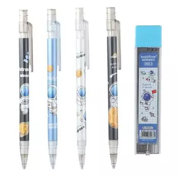 Прекрасный динозавр/персик/астронавт автоматический набор карандашей пластиковый милый механический набор карандашей для письма белый