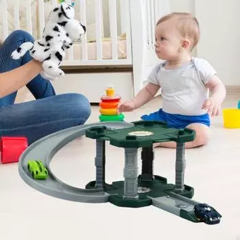 Прекрасный DIY Строительство Образовательный Обучающий Износостойкий Детский Гараж Трек Набор Игрушка Парковка Приключение синий