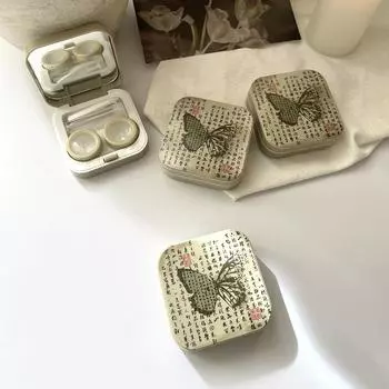 Прекрасный футляр для контактных линз с рисунком бабочки, портативный мини-бокс для контактных линз Beauty Pupil, дорожный набор