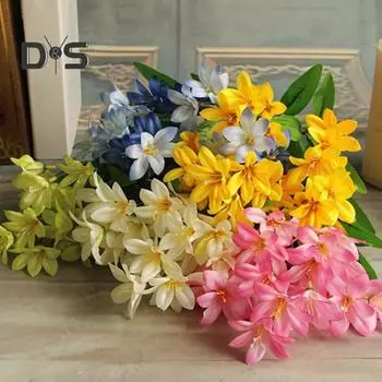 Прекрасный искусственный мини-букет цветов для домашнего свадебного декора 24 цветка на 1 шт. синий