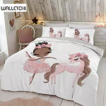 Прекрасный комплект постельного белья для детей «Принцесса» 150x200, пододеяльник, наволочка, покрывало для девочки, односпальное одеяло, покрывало 200x200 135x200cm 2pcs