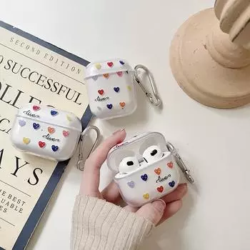 Прекрасный красочный защитный чехол с сердечком для AirPods 1 2 3 airpods pro airpods pro 2, чехол с защитой от падения для наушников Bluetooth AirPods 1 разноцветный