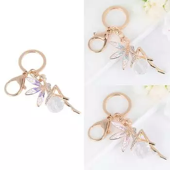 Прекрасный крылатый эльф кулон брелок для ключей со стразами кольцо сумка кошелек декор фиолетовый