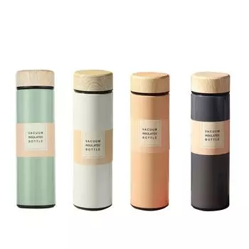 Прекрасный кухонный термос из нержавеющей стали с двойными стенками, уникальная крышка с текстурой дерева, нескользящее дно, герметичный подарок для ребенка 101-200ml зелёный