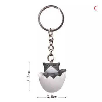 Прекрасный мультфильм яичная скорлупа кошка брелоки цепочки кулон орнамент сумка автомобильный брелок