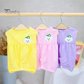 Прекрасный мультяшный дизайн полиэстеровый костюм для стерилизации домашних животных одежда для хирургического восстановления собак S жёлтый