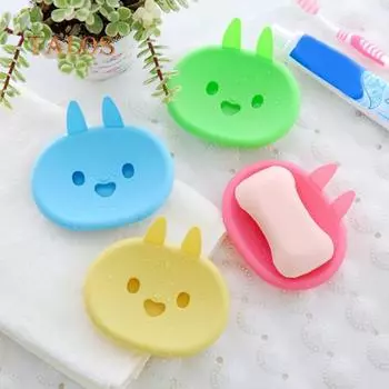 Прекрасный мультяшный кролик, мыльница для ванной, двухслойный держатель для мыла, предметы для ванной комнаты