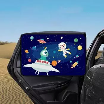 Прекрасный мультяшный принт автомобиля на заднее боковое окно, магнитная солнцезащитная шторка, солнцезащитный козырек 3